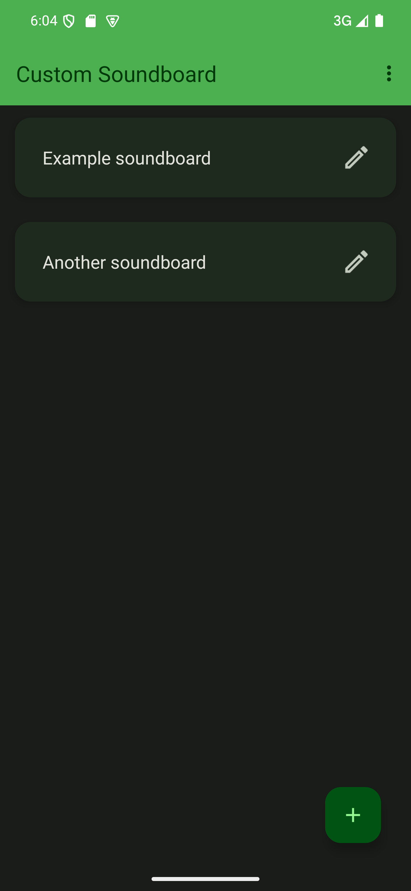 The list of soundboards created in the app A list of all soundboards created in the app