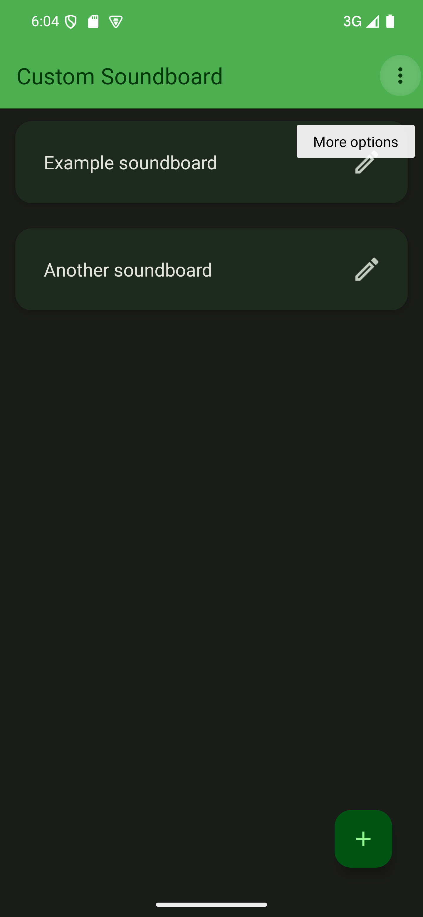 Use the menu to open the app's settings The app's start screen with the "More options" button highlighted