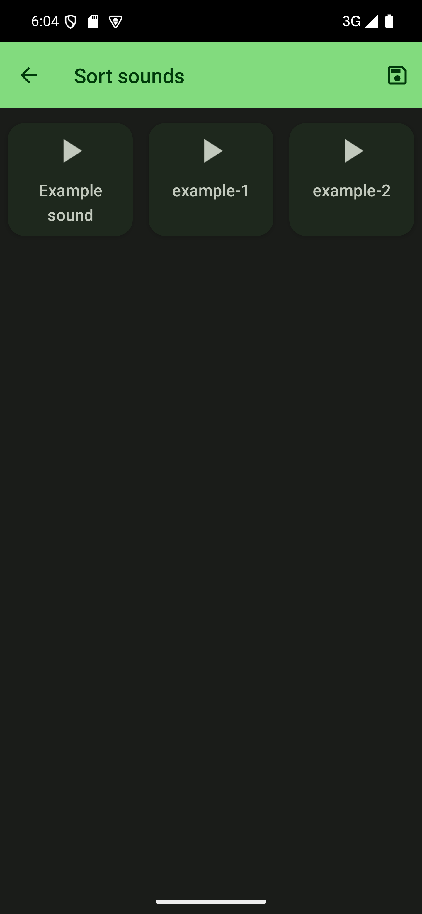 Select "Sort manually" to enter the sorting mode A soundboard in manual sorting mode