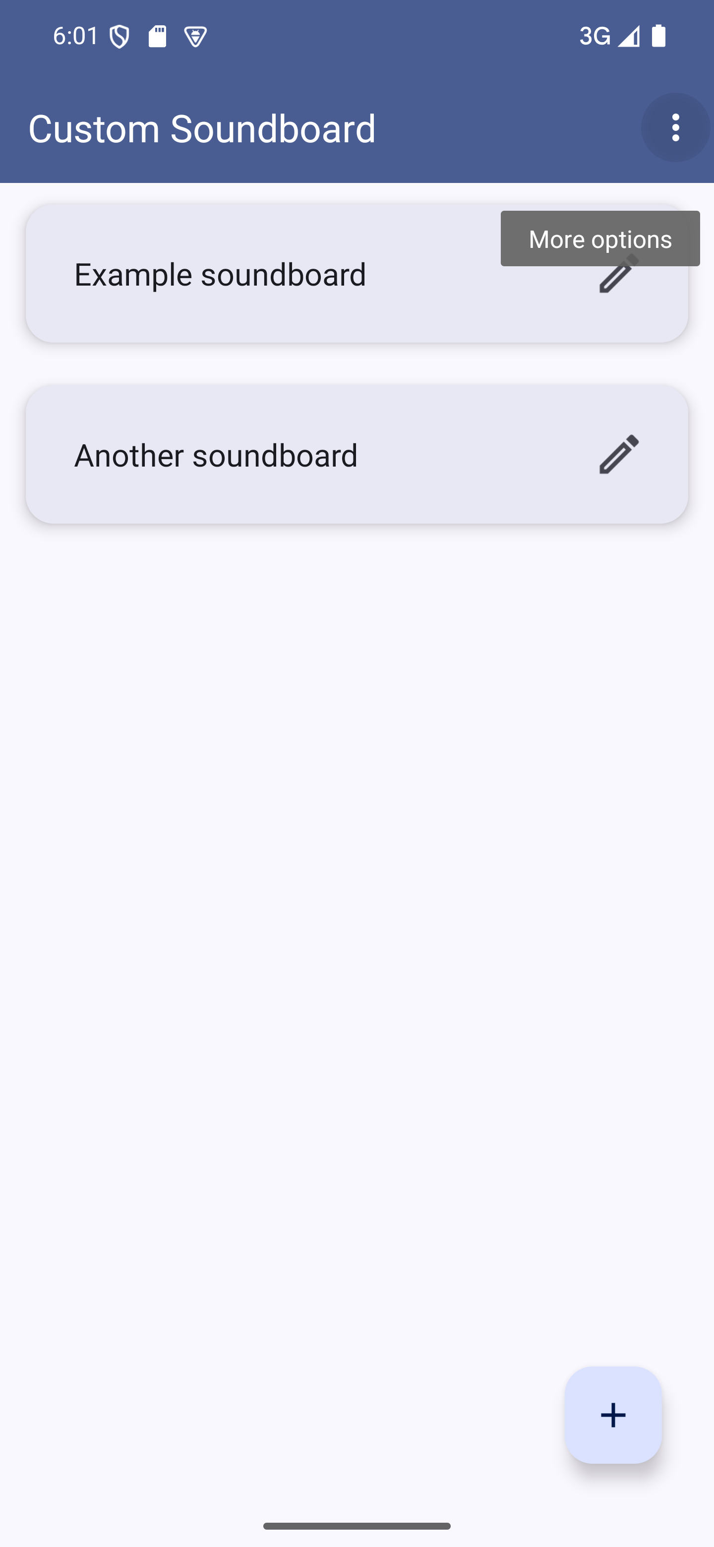 Use the menu to open the app's settings The app's start screen with the "More options" button highlighted